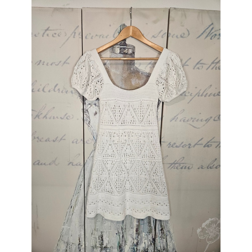 Zara White Crochet Mini Dress